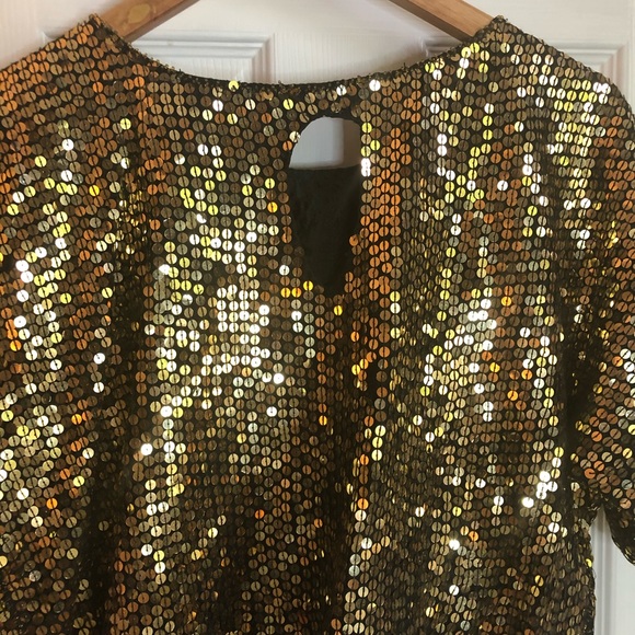 1980s vintage disco gold sequin top - Picture 8 of 9